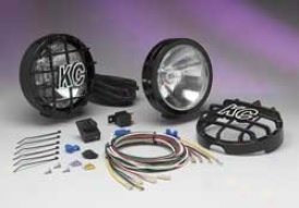 "kc Hilites Lights, Long Range Clear Black Kit 130w 6"" Round Pair"