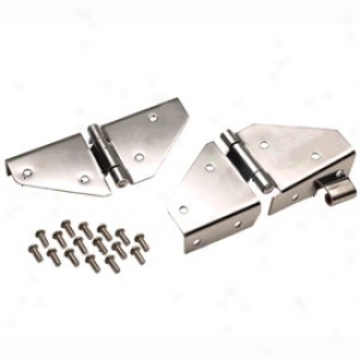 Kentrol Windshield Hinges Set, Spotless Steel, Without Pattern Holes