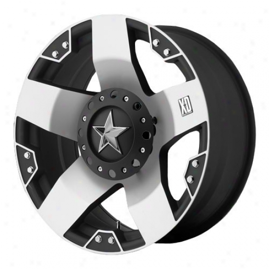 Kmc Xd Rockstar Series Wheel, Machined Black, 20x8.5, Bol5 Pattern: 5x4.5, Back Spacing: 6-1/8