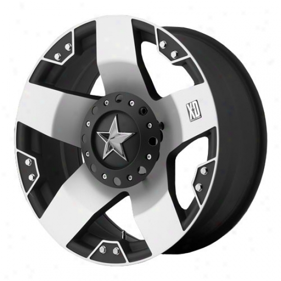 Kmc Xd Rockstar Series Wheel, Machined Black, 22x9.5, Bolt Pattern: 5x5.0/5.5, Back Spacing: 5-3/4