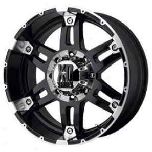 "kmc Xd Spy Series, Gloss Black & Machined, 17 X 9"" - 5 X 5.5"" Bolt Pattern, Back Spacing 4.53"""