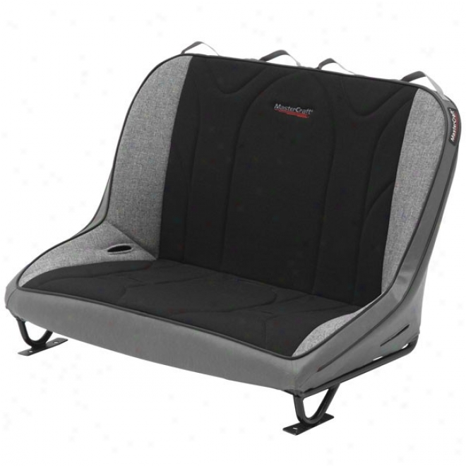 "masfercraft, Baja Rs Stitch Pattern, 46"" Sportsman Bench, Without Headrest, (smoke With Black Center & Grey Side Panels)"