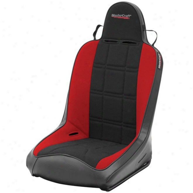 Mastercraft Rubicon Seats With Fixed Heardrest, Black With Red, Single Seat