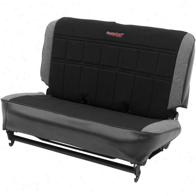 Mastercraft Seat Slip Cover, Fold And Tumble (black With Black Center & Grey Side Panels)