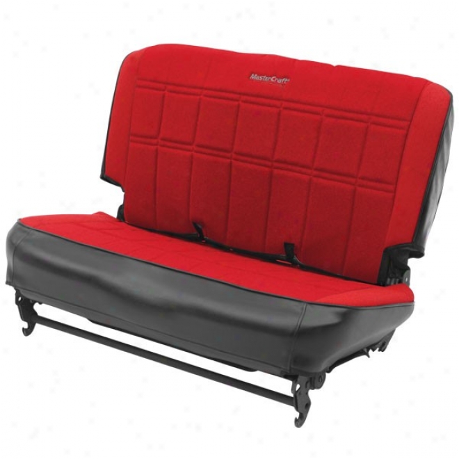 Mastercraft Seat Slip Cover, Fold And Tumble (balck With Red Center & Red Side Panels)