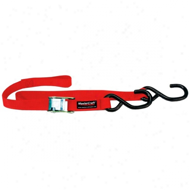 "mastercraft Strap With Vinyl Coated S Hooks Red 1"" X 6'"