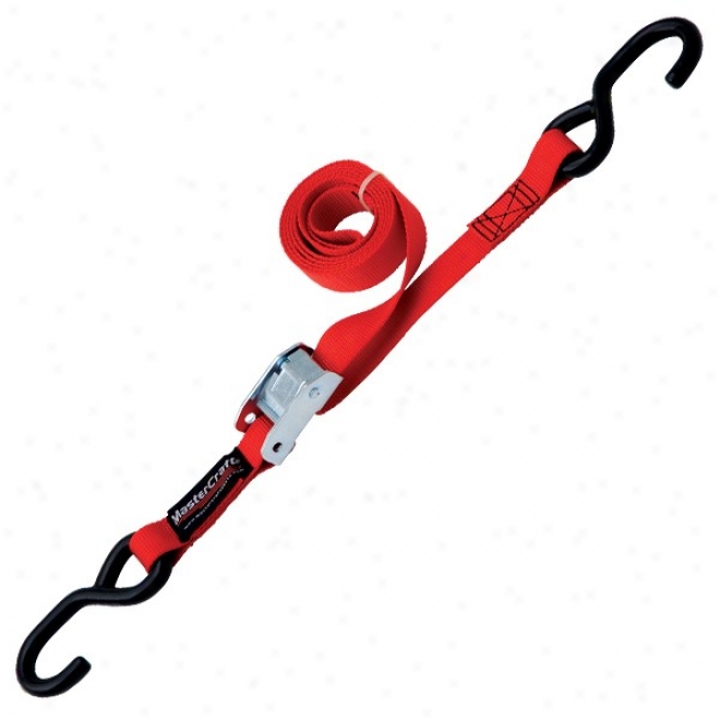 "mastercraft Strap With Vinyl Coated S-hooks Red 1"" X 15'"