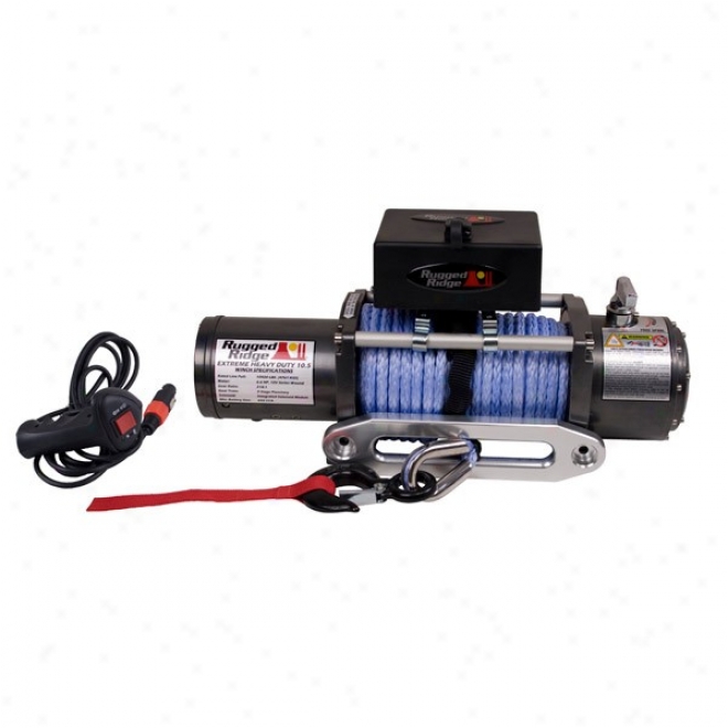 Performance 10,500lb Off Road Winch, Prewound With Synthetic Rope