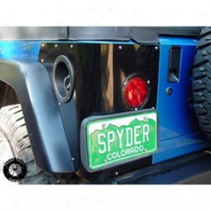 Poison Spyder Rear Trail Corner Pair Powdercoated Black With Led Tail Light Cutouts