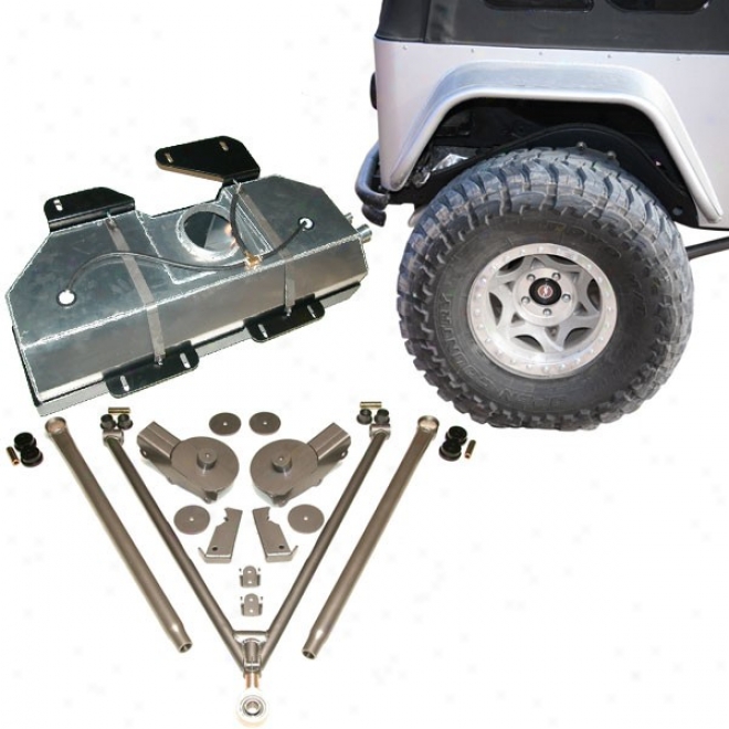 "purejeep 5"" Long Arm Stealth Stretch Upgrade With Fuel Tank & Bedsides With Flare"