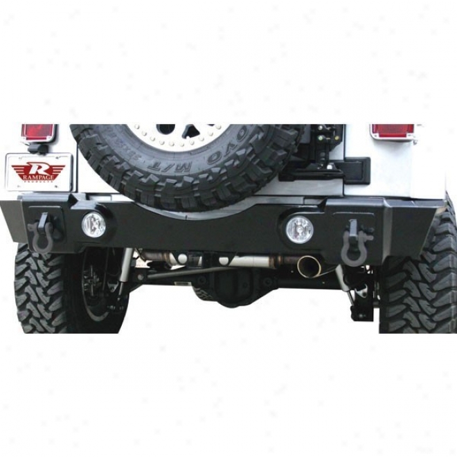 Rampage Rear Recovery Bumper Upon Light Cut Outs, Textured Black