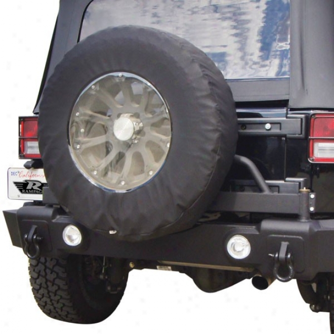 Rampage Rear Recovery Bumper With Swing Away Tire Carrier, Semi Gloss Black