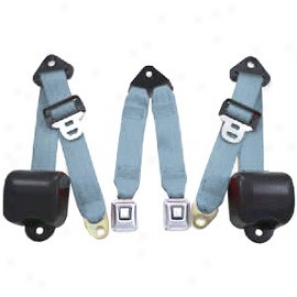 Rear Metal Push Button 3 Point Retractable Belts, Powder Blue