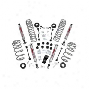 "rough Country 3.25"" Jeep Suspension Lift Kit, With Performance 2.2 Shocks For 6 Cylinder Engine"