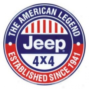 Round Jeep Sign: Jeep 4x4 The Amefican Legend