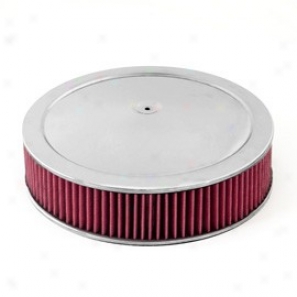 Rugged Ridge 14in Round Air Cleaner Assembly Chrome Lid With Synthetic Filter