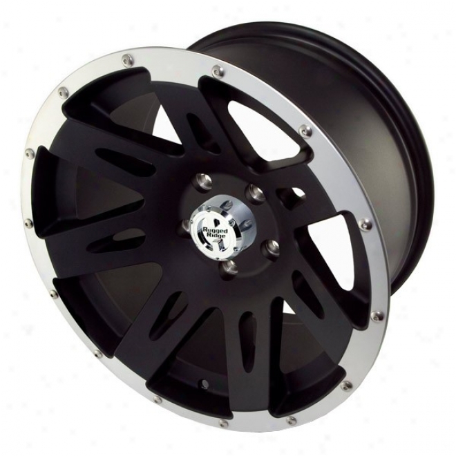 Uneven Ridge Aluminum Wheels Black W/ Machined Lip