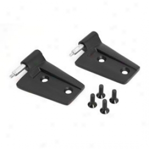 Rugged Ridge Cast Black Steel Hinges (pair), Left Hand Side