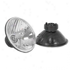 Rugged Ridge Crystal H2 Conversion Headlight, 7 Inch Round, H2 Bulb, (pair), Includes Bulbs