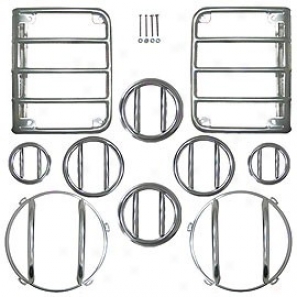 Rugged Ridge Euroguard Kit With Stainless Fog Light Covers (10 Piece)