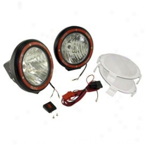 Rugged Ridge Hid Off Road Fog Light Kit, Pair Of Lights W/ Wiring Harness, 5-in Round Black, Composite Housing