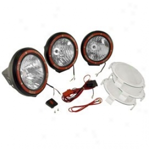 Ruggd Ridge Hid Off Road Fog Light Kit, Three Lights Upon Wiring Harness, 5-in Rotation Murky, Composite Housing