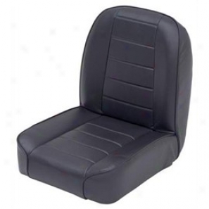 Uneven Ridge Low Back Front Bucket Seat Black