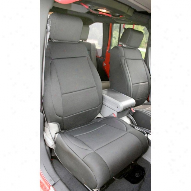 Rugged Extended elevation Neoprene Front Seat Covers Black