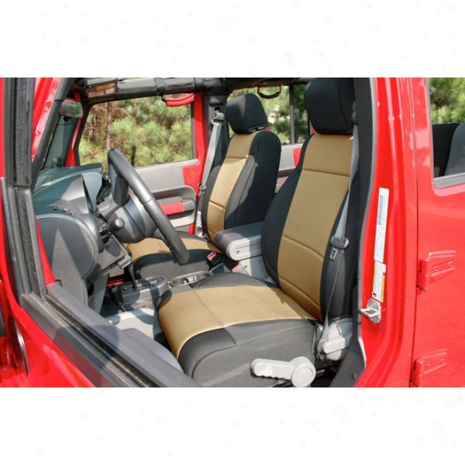 Rugged Ridge Neoprene Front Seat Covers Black With Tan