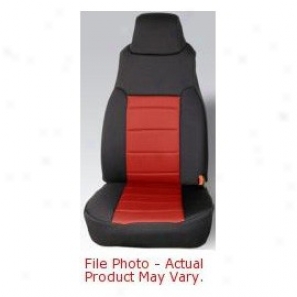 Ruggged Ridge  Neoprene Front Seat Covers Black With Red