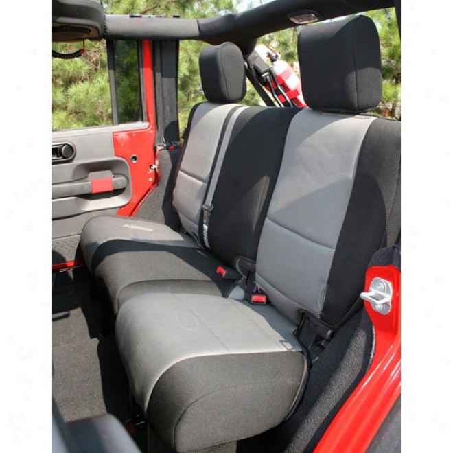 Rugged Ridge Neoprene Reaar Seat Cover Black With Gray