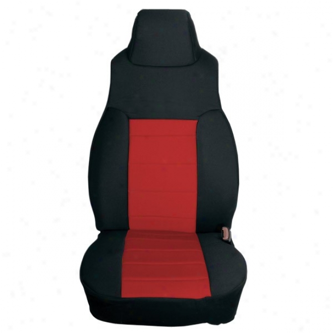 Rugged Ridge Neoprene Seat Cover, Fronts Black/red (pair)