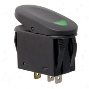 Rugged Ridge Rocker Switch, 2 Position, Back With Green Indicator Light