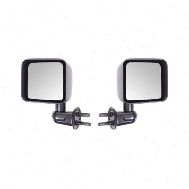 Rugged Ridge, Side View Mirror sKit, Black, (pair)