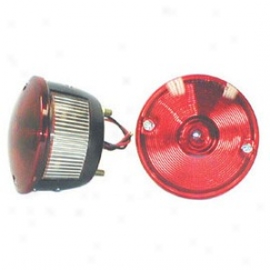 Rugged Ridge Tail Light, Left Side, Round With Bulb And Wiring