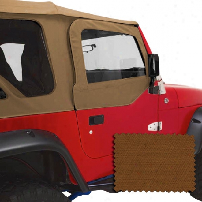 Rugged Rkdge Upper Soft Door Kit, Front Pair, Dark Tan