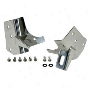 Rugged Ridge Windsuield Hinge Light Bracket Pair, Stainless