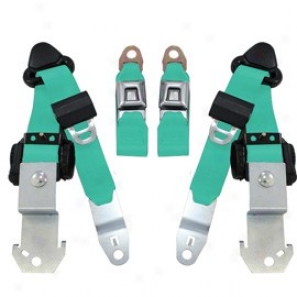 Seatbelt Solutions, Front Push Button 3 Point Retractable Seat Belts, Turquoise