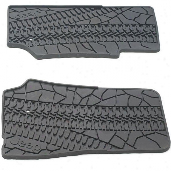 Slush Floor Mats W/jeep Logo Dark Slate Mopar