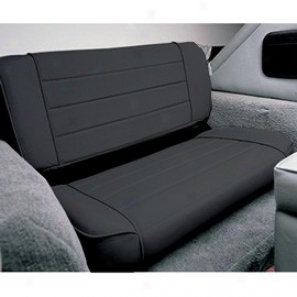 Smittybilt Fold & Turn over Rear Seat Black Vinyl