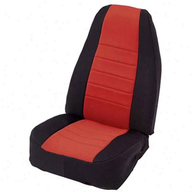 Smittybilt Neoprene Front Seat Covers Black With Red