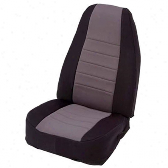 Smittybilt Neoprene Front Seat Covers lBack With Charcoal