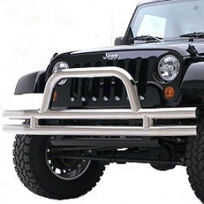 Smittybilt Tubular Front Bumper With Hoop Stainless Steel