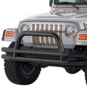 Smittybilt Tubular Front Bumper With Hoop Textured Black