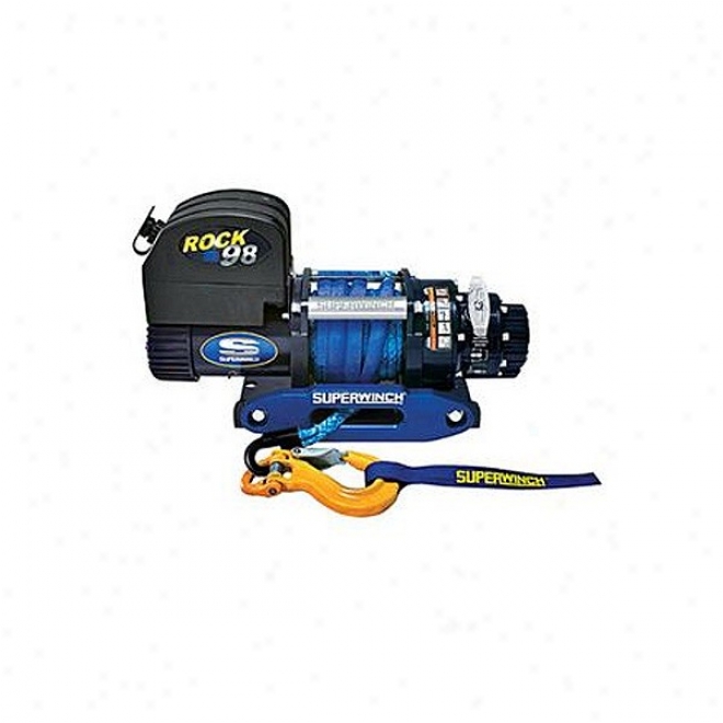 "superwinch Rock 98, 12 Vdc  Competition Winch, 9,800lb/4445 Kg W 3/8"" X 50' Synthetic Rope & Blue Anodized Hawse"