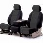 Coverking Front Leabing Seat Cvoer Leatherette Charcoal/black