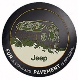 Tire Cover, Black Denim-take It Off Road...