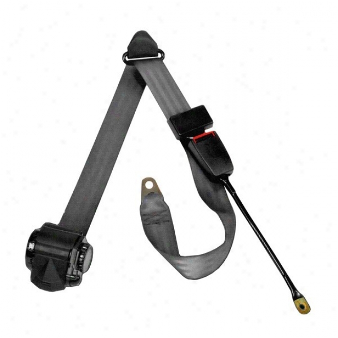 Tri-lock Off Road Seat Belt, Passenger Side Fronnt Or Rear, Black