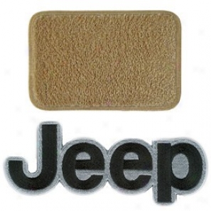 Ultimat Floor Mats 4 Piece Set* Antelope With Black Jeep Logo & Driver' sLeft Foot Rest