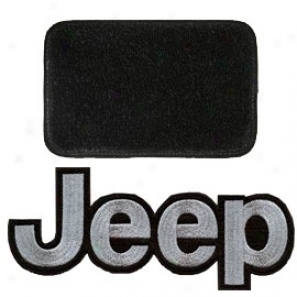Ultimat Floor Mats 4 Piece Set * Blaco Witb Silver Jeep Logo